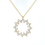 Diamond Starburst Circle Pendant