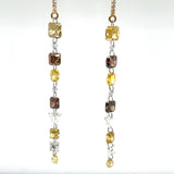 Willow Champagne Pierced Diamond Drop Earrings