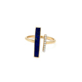 14K Diamond Lapis Ring