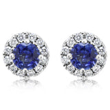 14K White Gold Sapphire/Diamond Earrings