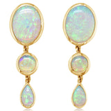 18K Yellow Gold Australian Opal Earrings