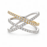 14K Two Tone 0.74 ctw Contemporary Diamond Women's Ring
