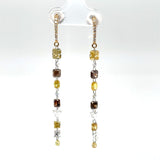 Willow Champagne Pierced Diamond Drop Earrings