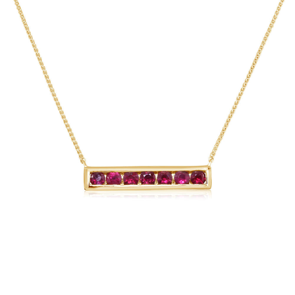 14K Yellow Gold Ruby Neckpiece