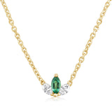 14K Yellow Gold Emerald/Diamond Neckpiece