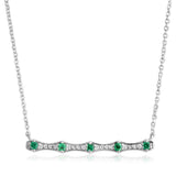 14K White Gold Emerald/Diamond Neckpiece