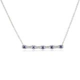 14K White Gold Sapphire/Diamond Neckpiece