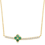 14K Yellow Gold Emerald/Diamond Neckpiece