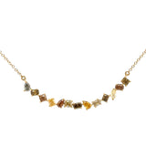 Dilamani Colored Diamond Curved Bar Necklace