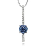 14K Yellow Gold Montana Sapphire/Diamond Pendant